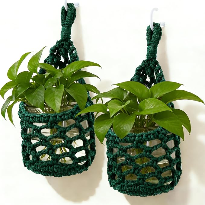 Macrame Wall Plant Hanger, Hanging Planter Basket Holder, Wall Planters by Unknown