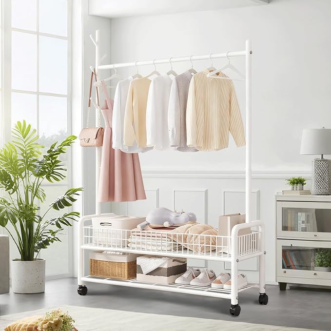 Clothes Rack with Storage Shelves, Heavy by Unknown