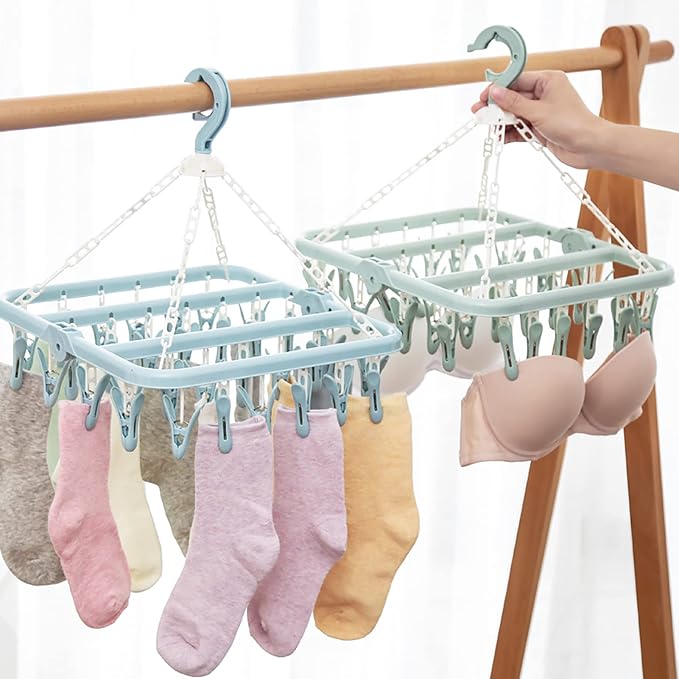 Foldable 32 Clips Laundry Hanger - Image 7