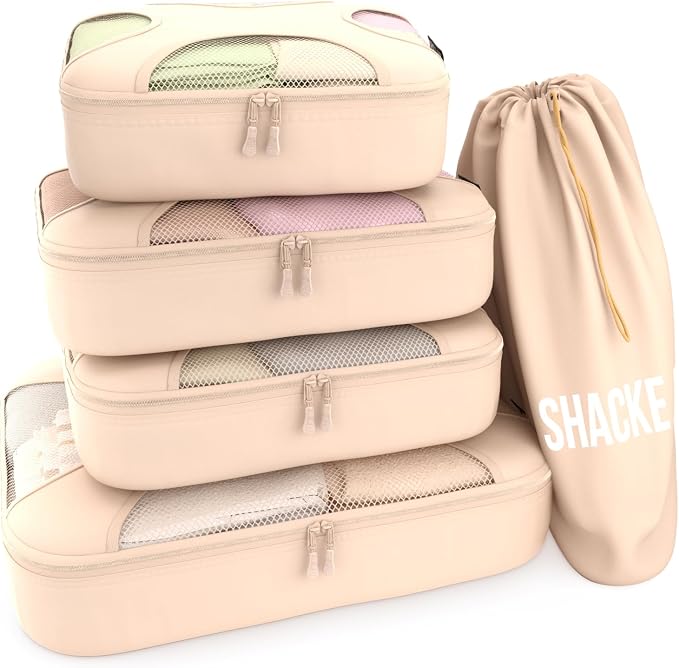 Shacke Packing Cubes for Travel 5 Set by Shacke
