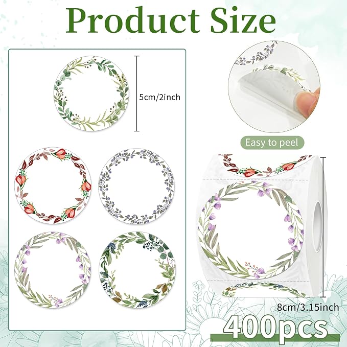 400Pcs Canning jar Labels, 2 inch White Mason jar Labels, Christmas Gift Labels - Image 2