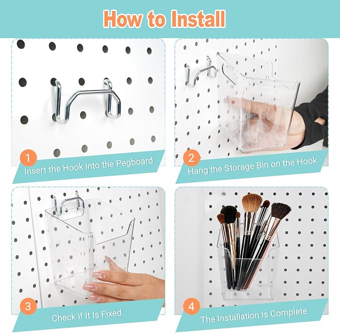8 Pack Large Pegboard Bins - Image 5