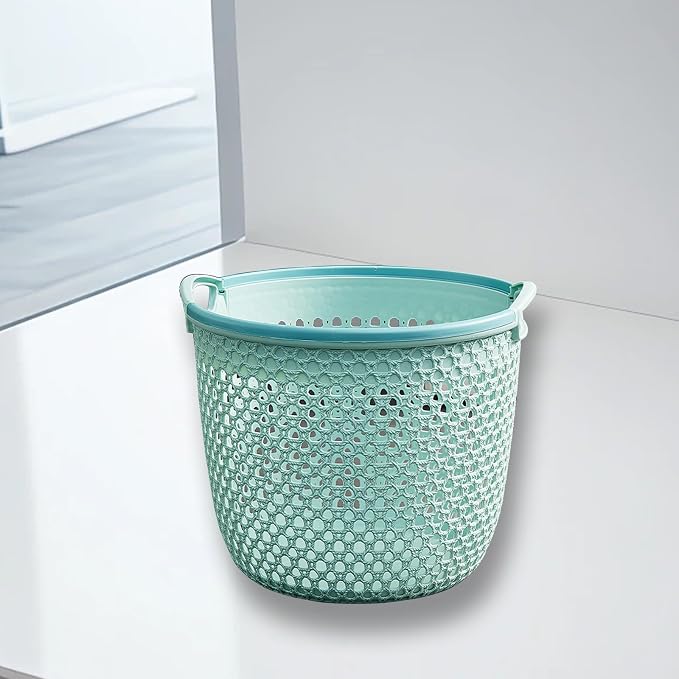 Flexible Laundry Basket with Handles, Portable Round Bin, Plastic Laundry - Image 5