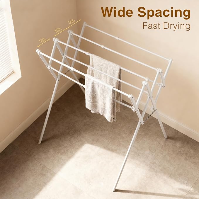Collapsible Expandable Metal Clothes Drying Rack, Foldable & Portable Laundry - Image 3
