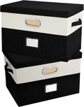 Large Linen Fabric Foldable Storage Bins by Unknown