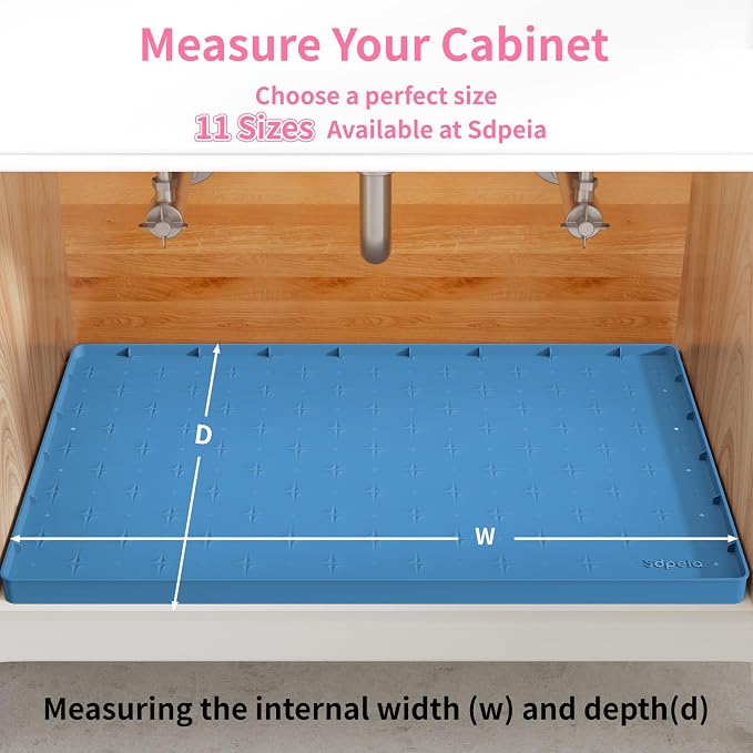 Sdpeia Under Sink Mat 34"×22" Waterproof Silicone Cabinet Liner & Sink Protector - Image 8