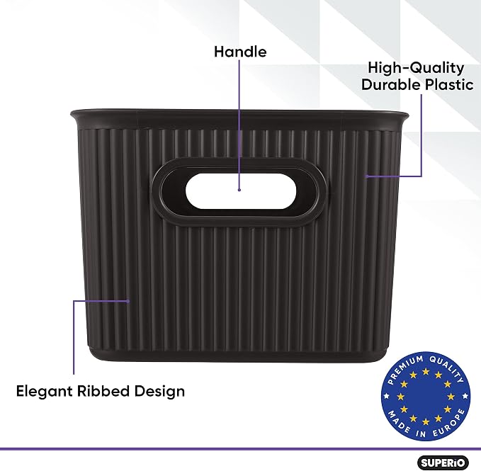 Superio Decorative Plastic Basket Open Home Storage Bins Organizer Baskets - Image 4
