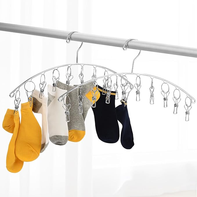 Toplife Clothes Hanger with 10 Clips, Stainless Steel, - Image 7