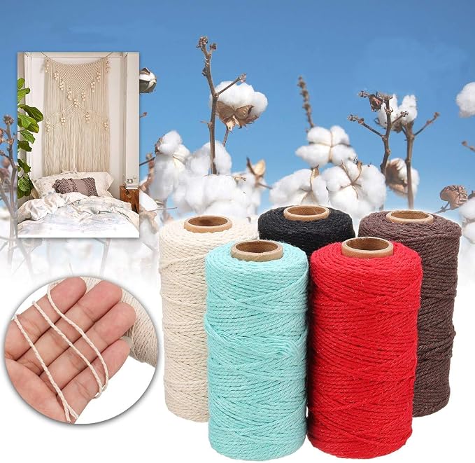 HAPYLY Pack of 5 Macrame Cotton Cord - Image 4