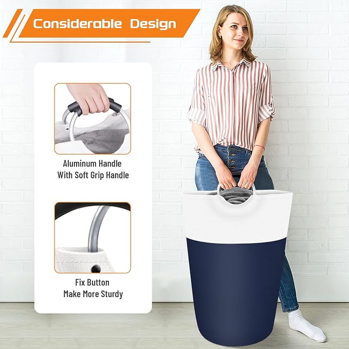 BlissTotes 115L Laundry Basket, Freestanding Laundry Hamper, Collapsible Dirty - Image 5