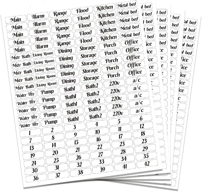 660 Pcs Decal Circuit Breaker Box Labels, Transparent Switches Identification by GOMAKERER