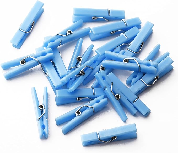 50 Blue Clothes Pins for Baby Shower Game, 1.4'' Premium Plastic Mini - Image 7