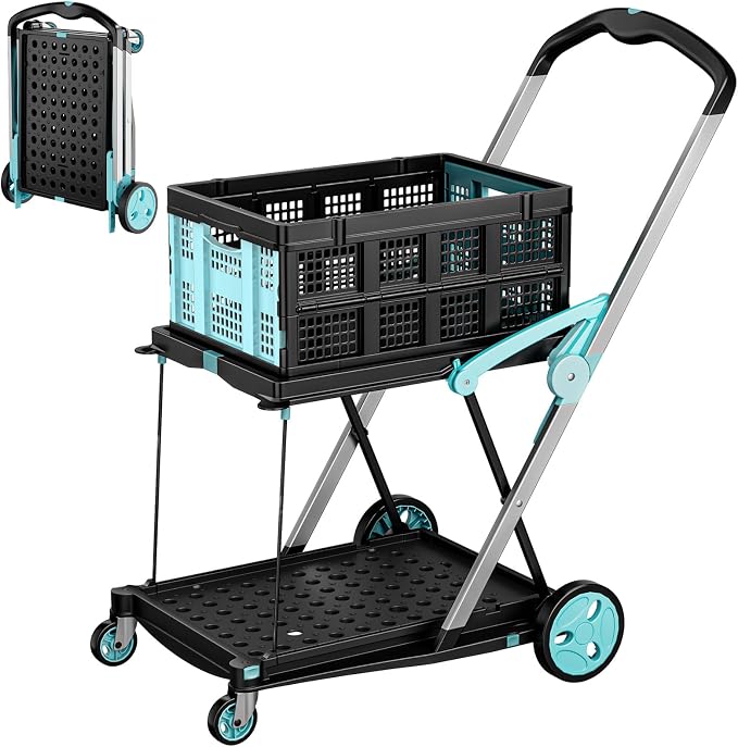 Foldable Shopping Cart, 200 lbs Capacity Grocery Carts on Wheels - Image 8