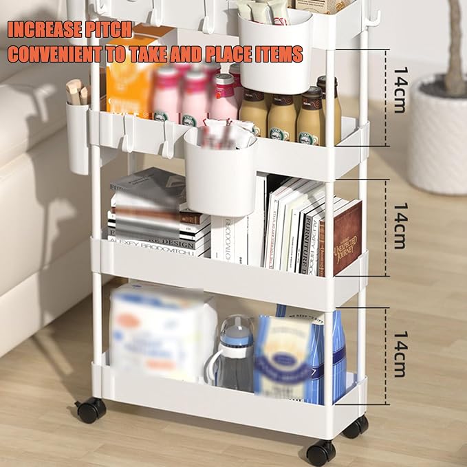 Slim Rolling Storage Cart Laundry Room, Household Multi-Layer Trolley Storage - Image 4