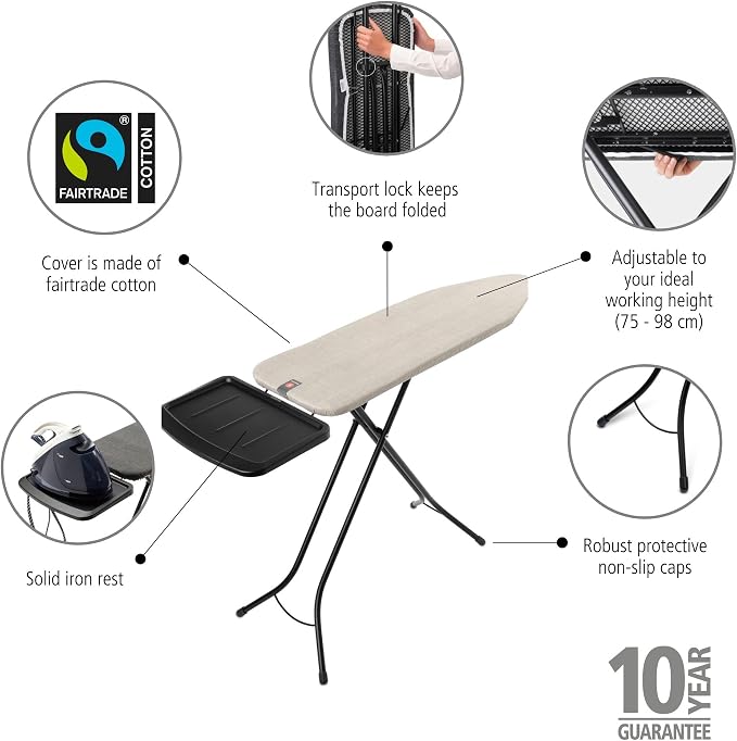 Brabantia Size B Ironing Board 7 Height Options, Solid Steam Unit Rest Holder - Image 2