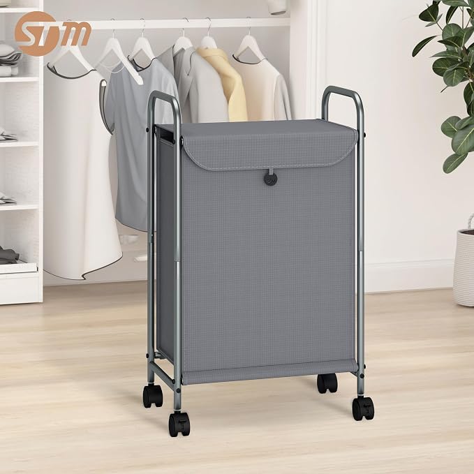 STORAGE MANIAC Rolling Laundry Hamper, Laundry Basket - Image 6