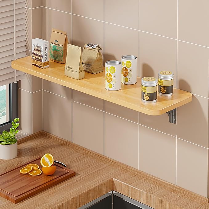 Wall Mounted Folding Table Desk Kitchen Dining Table Floating Foldable Table by Unknown