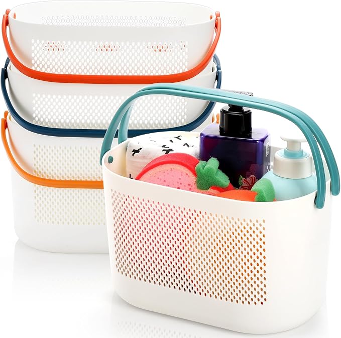 AVLA 4 Pack Portable Shower Caddy Basket, Plastic Storage Baskets - Image 3