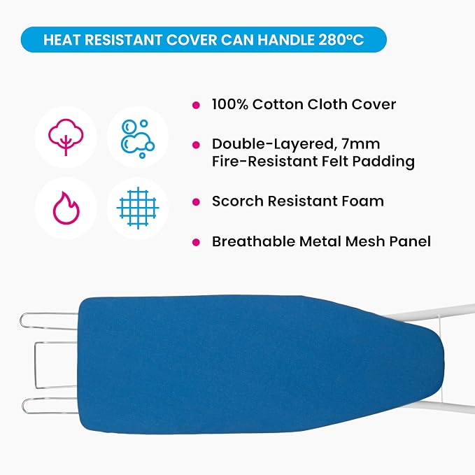 M Maxima | Ironing Board | Size 35x12'' | Retractable Wire Iron Rest | 4 Leg - Image 3