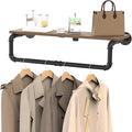 Industrial Pipe Clothes Rack, Wall Mounted Garment Rack, Heavy Duty Iron Shelf by YheenLf