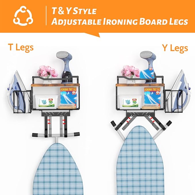 Ironing Board Hanger Wall Mount, 2-Layer T&Y Iron Board Holder - Image 5