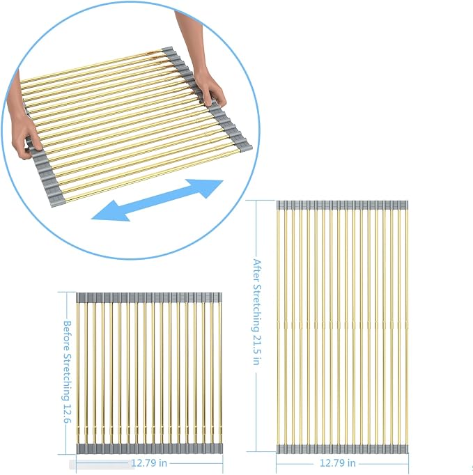 Expandable Large Draining Rack, Roll Up Heat-Resistant Dish Drainer - Image 2