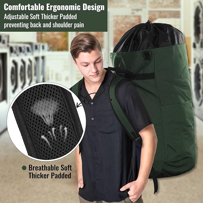 Laundry Bag Backpack, 125L Extra Large Laundry Backpack - Image 6