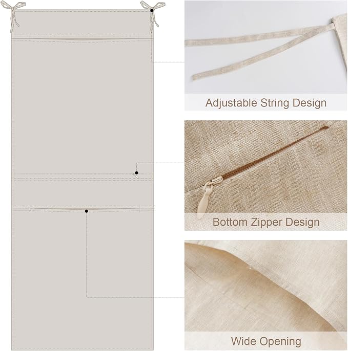 100% Linen Hanging Laundry Bag - Image 2
