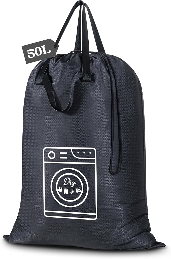 Heavy Duty Laundry Bag, Machine Washable Nylon, Splash-Resistant Dirty Clothes by MissBoy