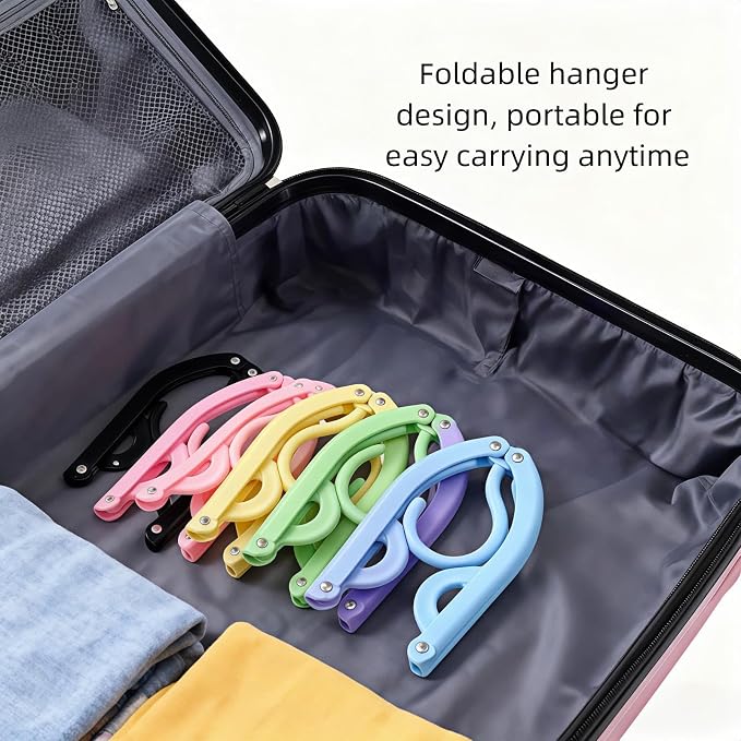 12 Pcs Travel Folding Hangers Cruise Ship Essentials, Portable Plastic Folding - Image 7