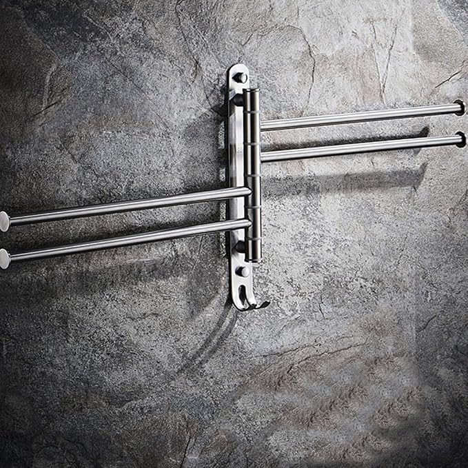 Swing Out Towel Bar Brushed Nickel, Stainless Steel Swivel Towel Rack Bar Rails - Image 5