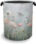 Dragonfly Laundry Hamper, Dandelion Flower Dirty Clothes Laundry Basket by Unknown