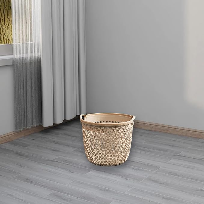 Flexible Laundry Basket with Handles, Portable Round Bin, Plastic Laundry - Image 6