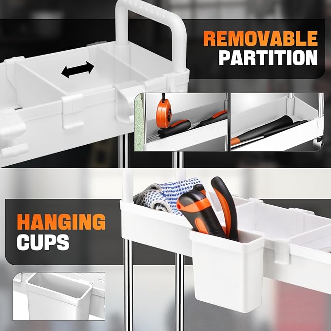 Auto Dynasty 4 Tier Slim Rolling Cart - Image 7
