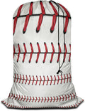 Swono 1 Pack Laundry Bag, Softball Baseball Red Lace Over White Background by Swono
