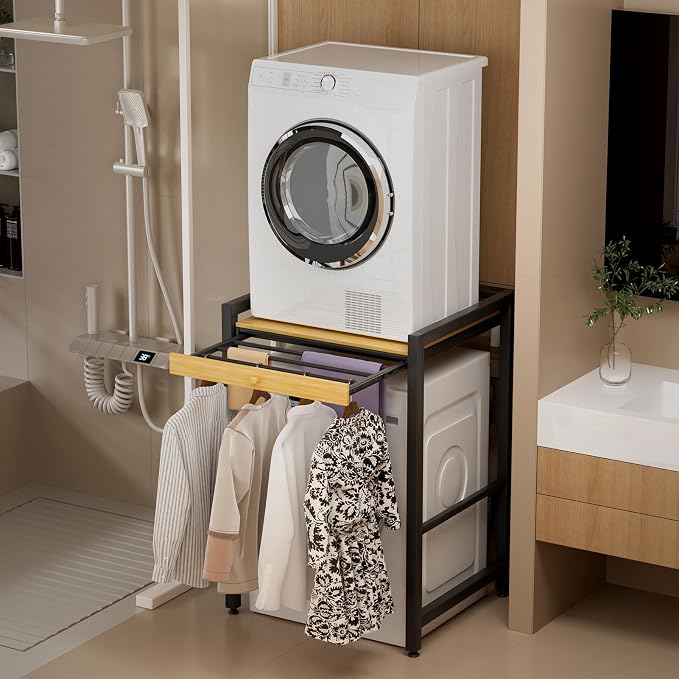 YOXIER Laundry Room Shelves & Drying Rack, Adjustable Over Washer Storage Shelf - Image 8