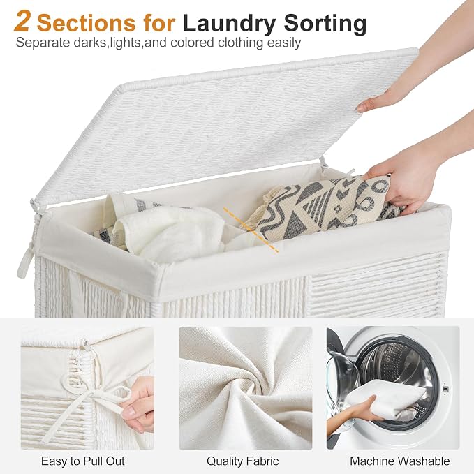 WOWLIVE Double Laundry Hamper - Image 5