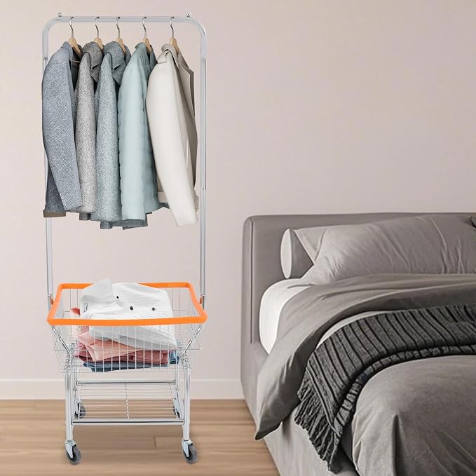 Laundry Cart Mobile Laundry Basket - Image 8