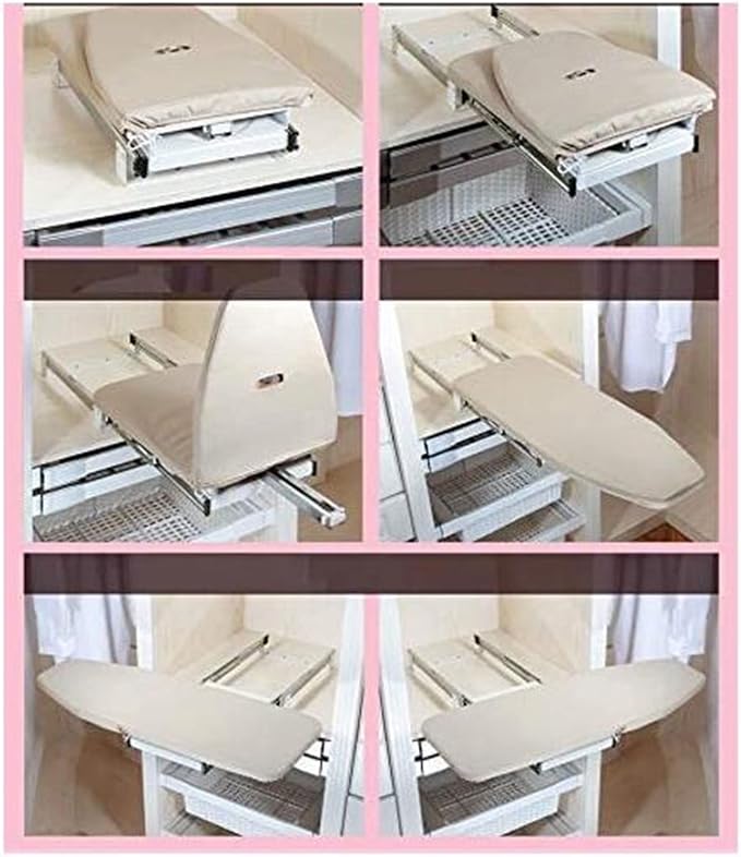 Ironing Board Retractable Pull Out Ironing Board Closet Sliding Out Swivel Iron - Image 7