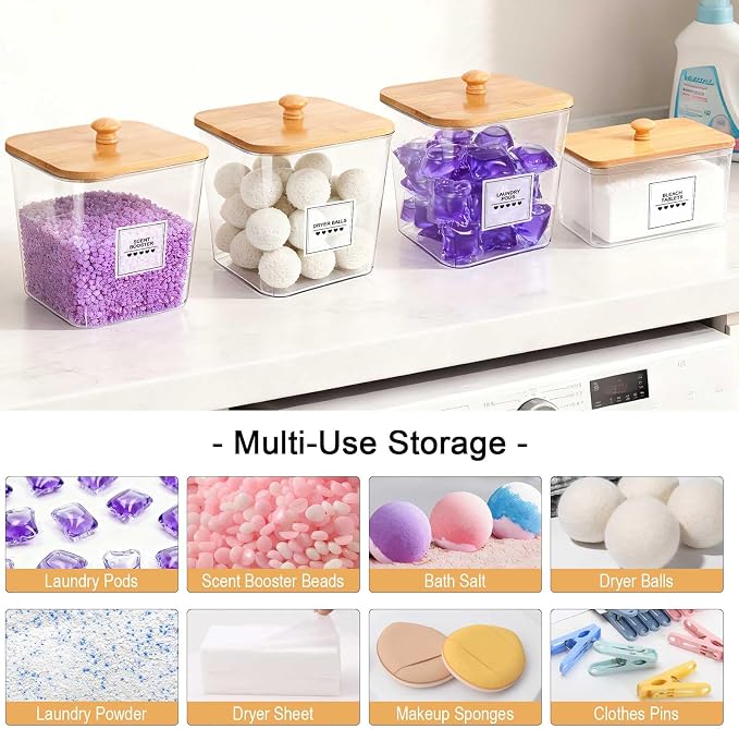 4 Pack Laundry Pods Container and Dryer Sheet Holder - Image 5