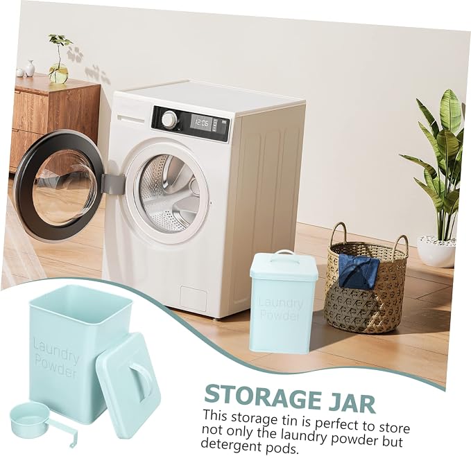 Laundry Powder Storage Bucket Lid Portable 1 Set Laundry Soap Container - Image 9