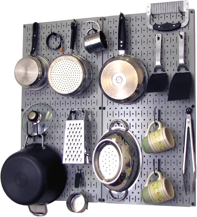 Wall Control Kitchen Pegboard Organizer Pots and Pans Storage Rack Organization by Wall+Control