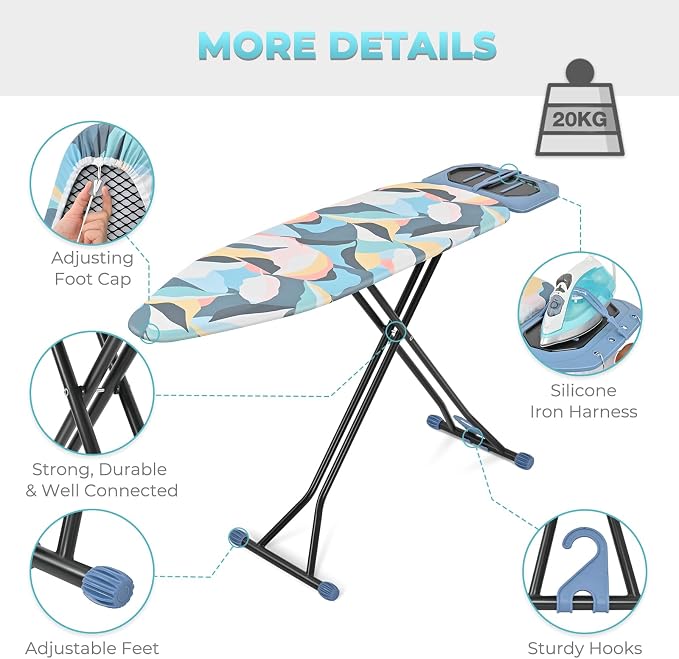 KINGBOARD Ironing Board, Metal Panel Foldable Iron Board - Image 6