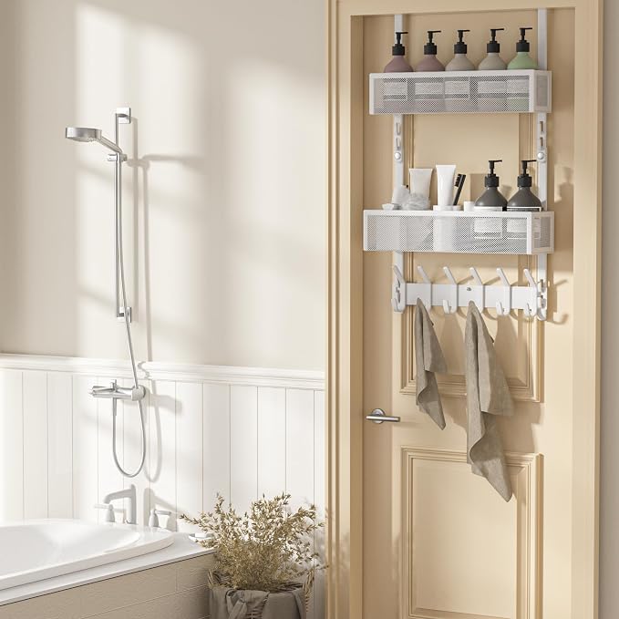 LUCYCAZ Adjustable Over The Door Hooks Organizer, Hanger Storage - Image 8