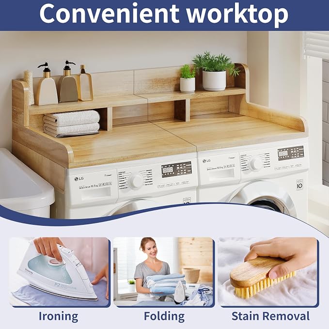 Washer Dryer Countertop with Shelf, Double Layer Organizer - Image 6