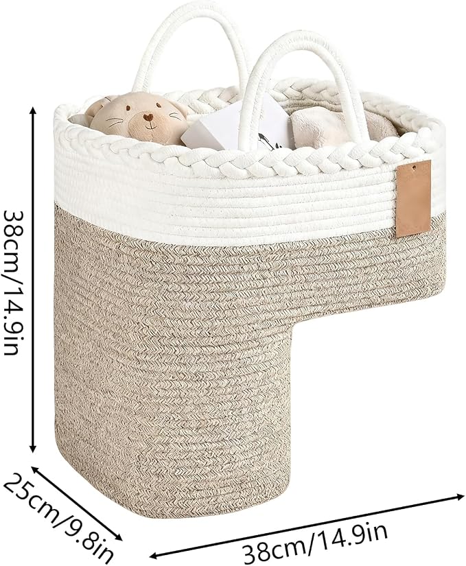Staircase Basket – Foldable Woven Step Storage Organizer | Portable Handle L - Image 5