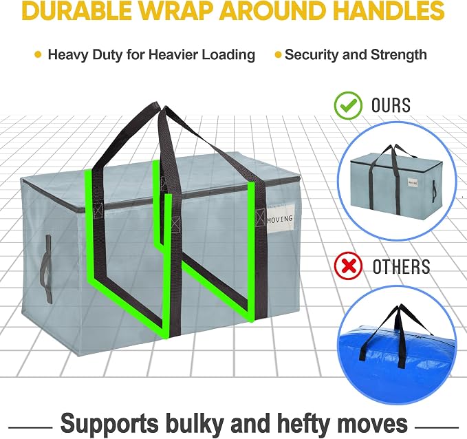 VENO 4 Pack Moving Bags, Upgraded Heavy Duty, Moving Boxes Alternative - Image 4