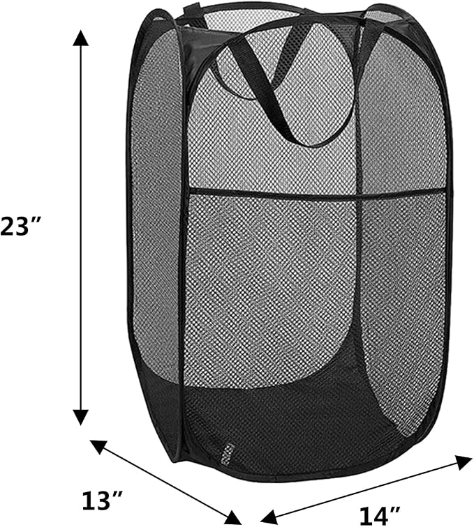 Pop Up Hamper 4Pcs, Mesh Pop Up Laundry Hampers, Foldable Mesh Laundry Hampers - Image 4