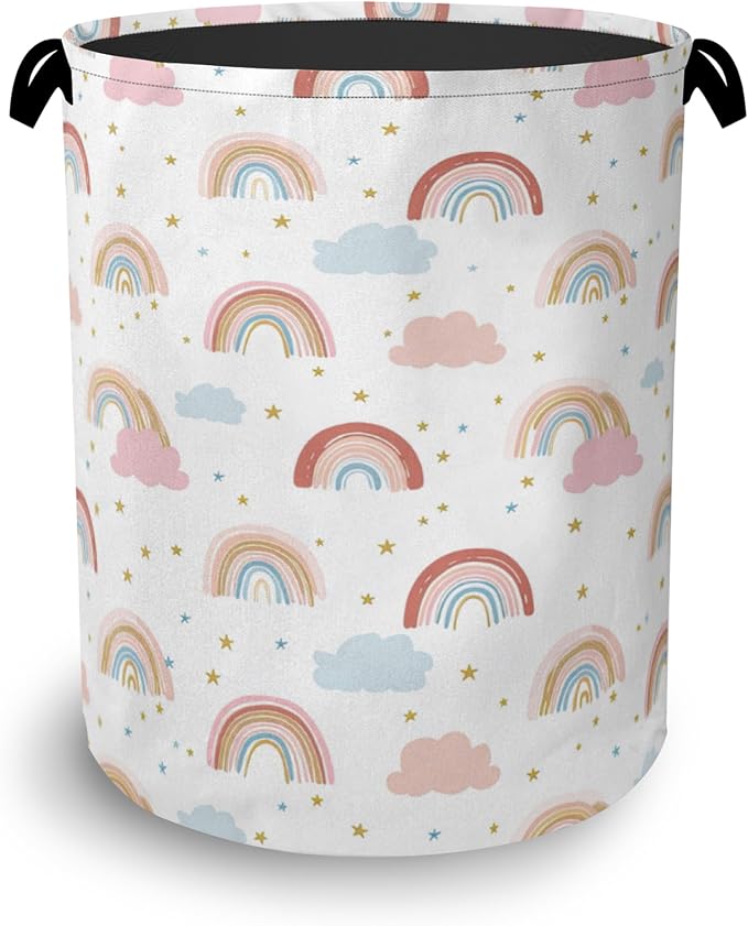 Rainbow Laundry Hamper, Stars Dirty Clothes Laundry Basket by Unknown
