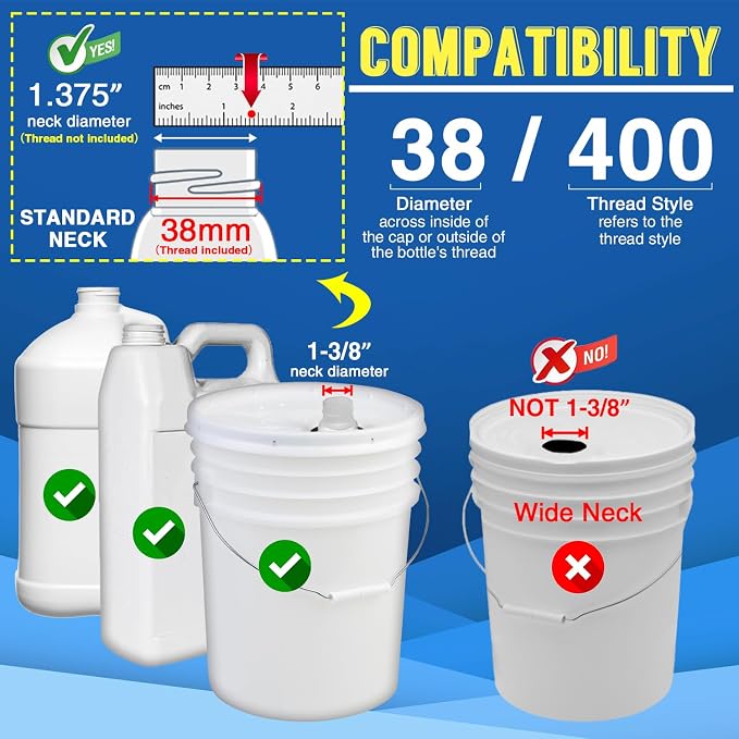 3 Pack 1 oz Pump for Large Gallon Bucket, 5 Gallon Pump Dispenser 38-400 - Image 3